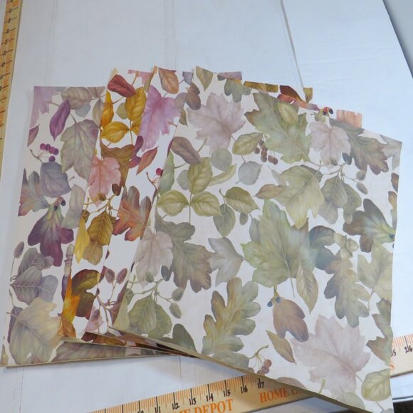 Leaves Wallpaper Samples (4) pgs 17x15"  (7) Sample Boarders (not laminated) - Picture 4 of 6